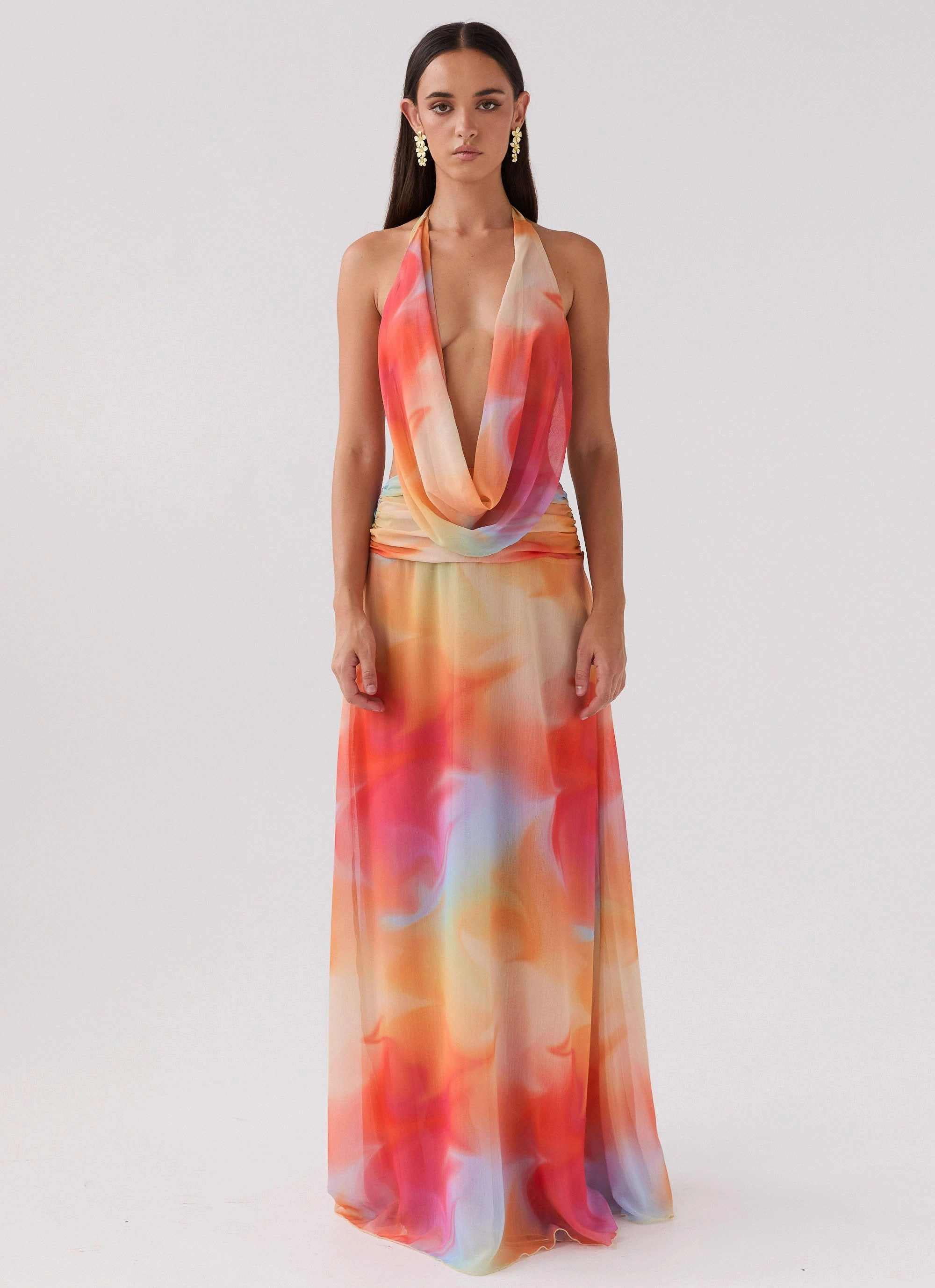 Elysia Chiffon Maxi Dress - Rainbow