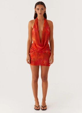 Elysia Chiffon Mini Dress - Amber Elysia Chiffon Mini Dress - Amber