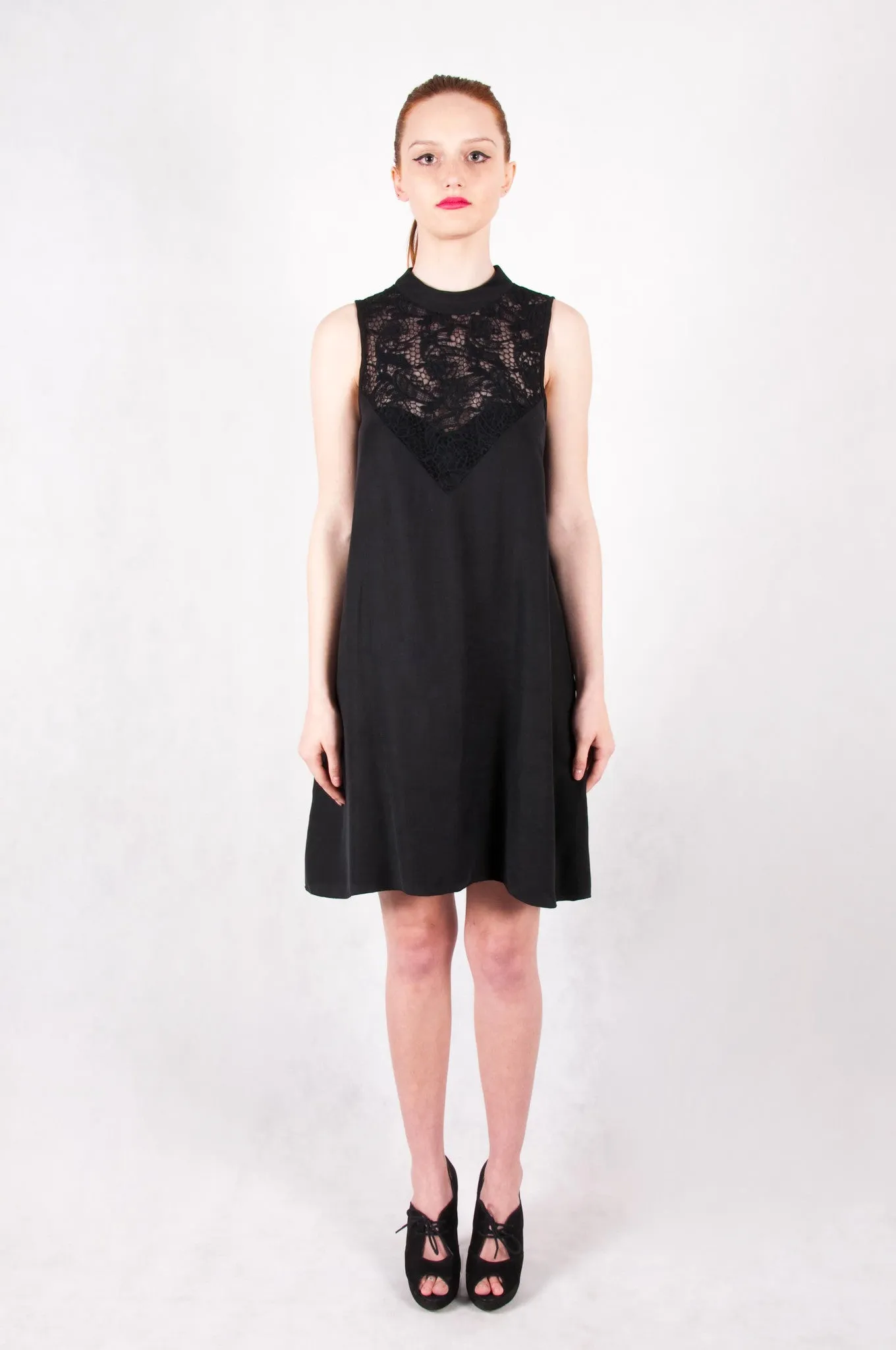 Embelished lace dress - Black