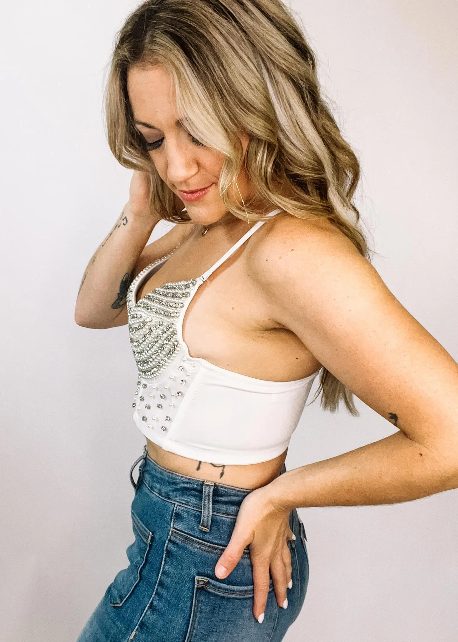 Embellished Bustier Top
