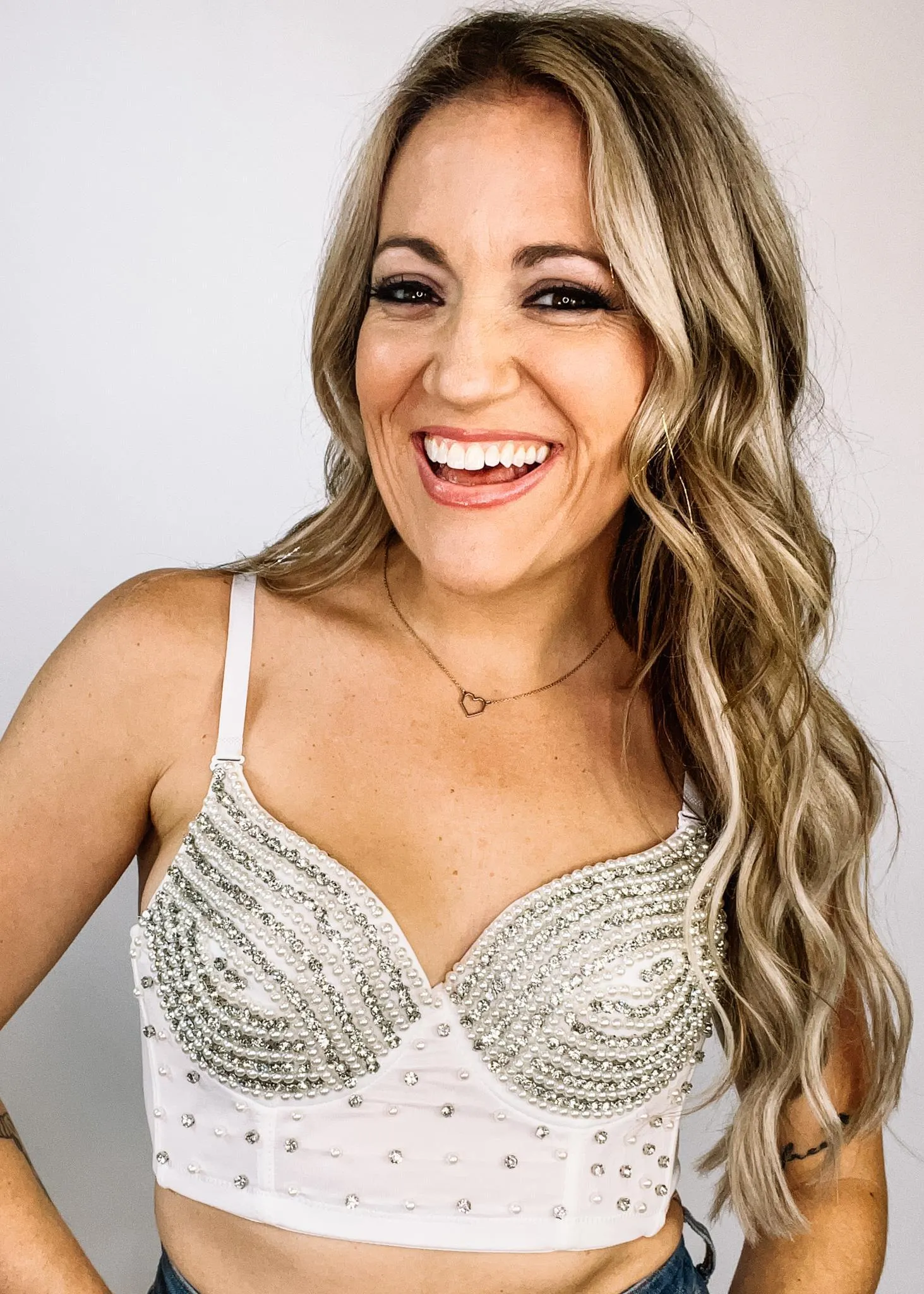 Embellished Bustier Top