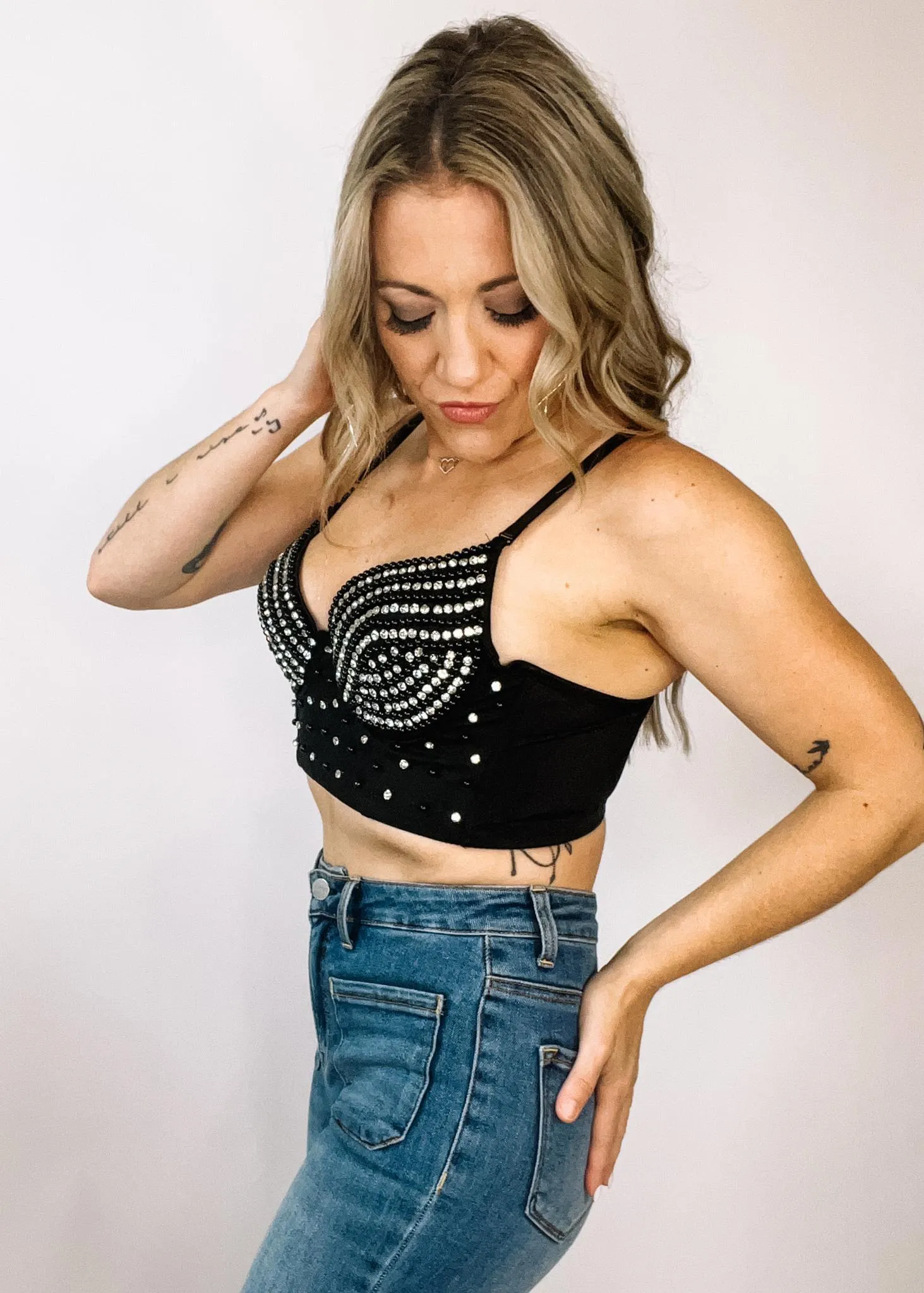 Embellished Bustier Top