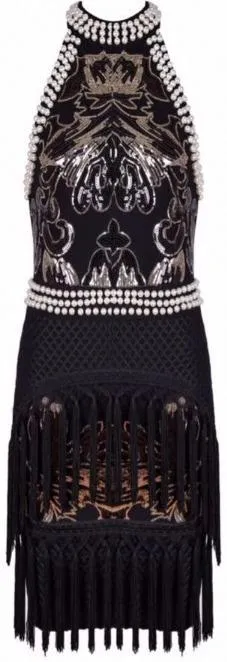 Embellished Halter-Dress with Tassels