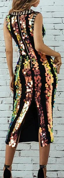 Embellished Low-Cut Stretch Evening Dress