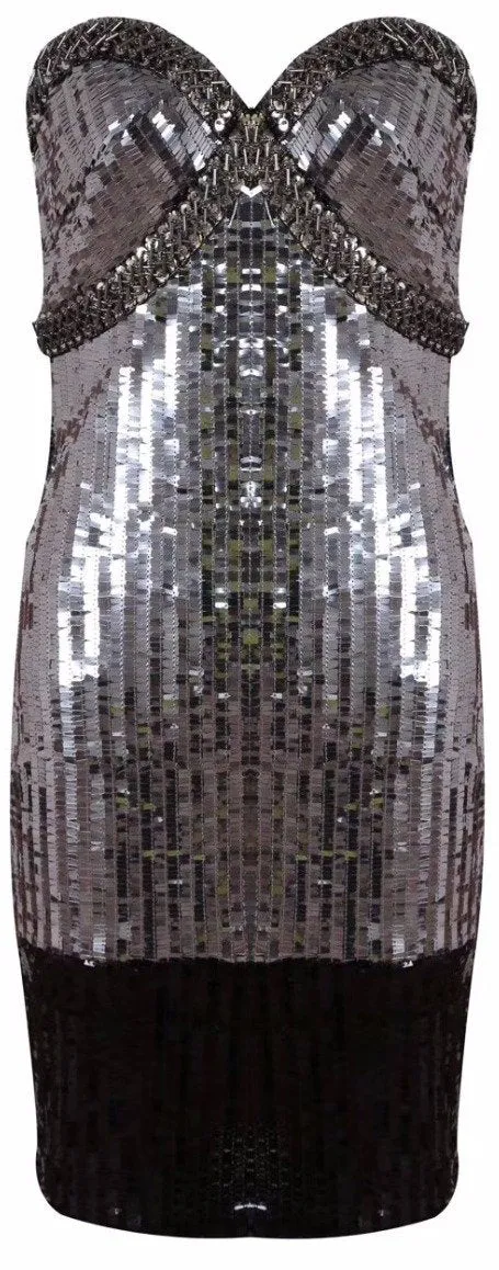 Embellished Strapless Mini Dress