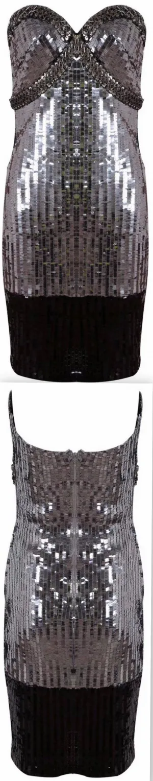 Embellished Strapless Mini Dress