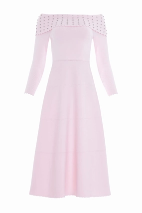 Embellished Bardot Knit Gown Embellished Bardot Knit Gown