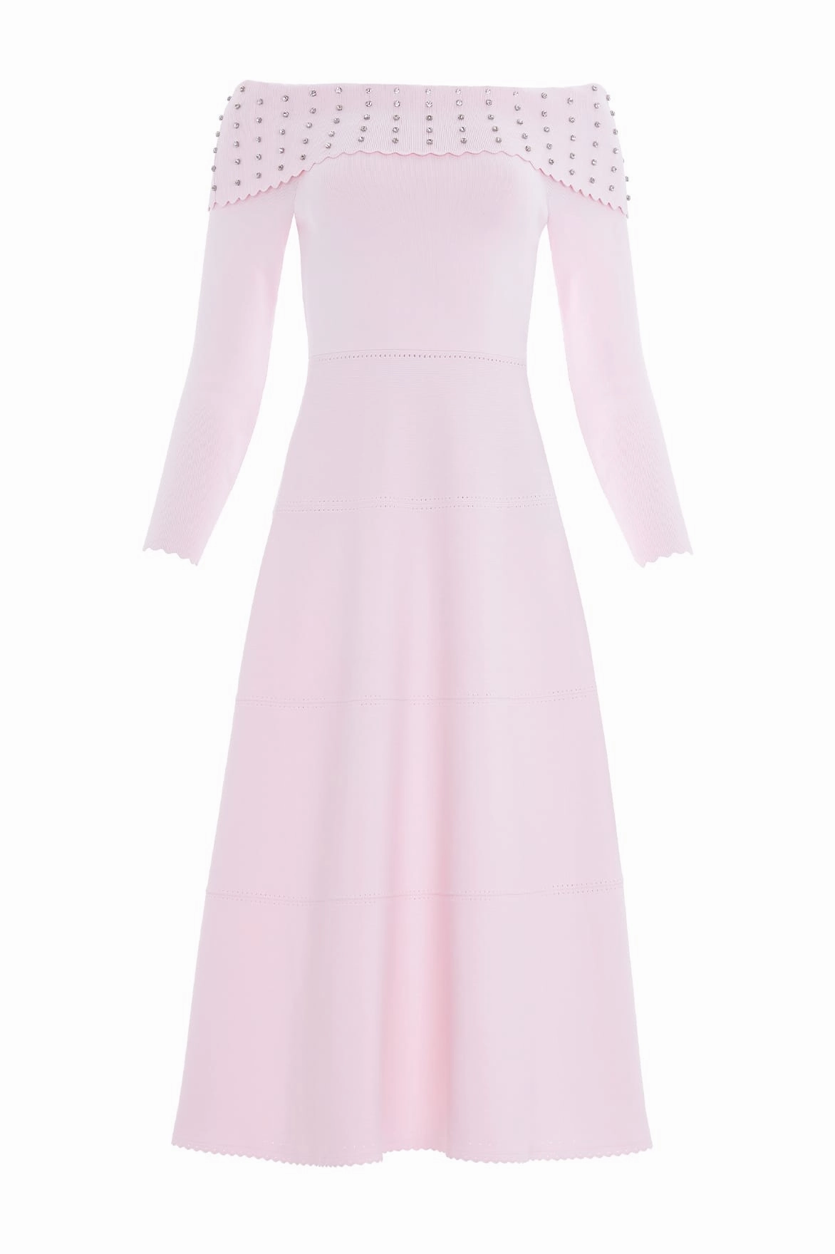 Embellished Bardot Knit Gown