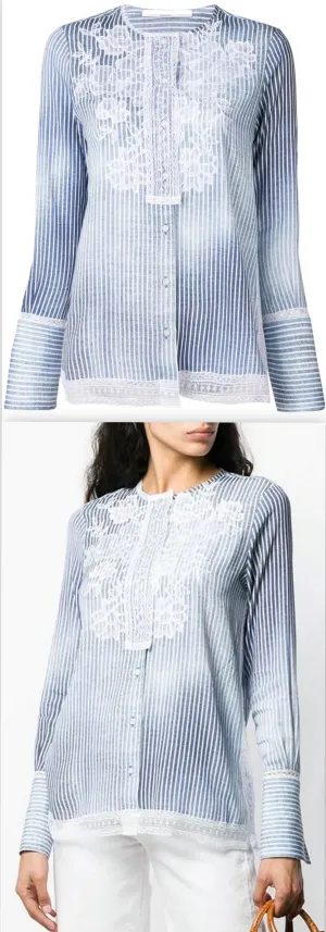 Embroidered Striped Shirt