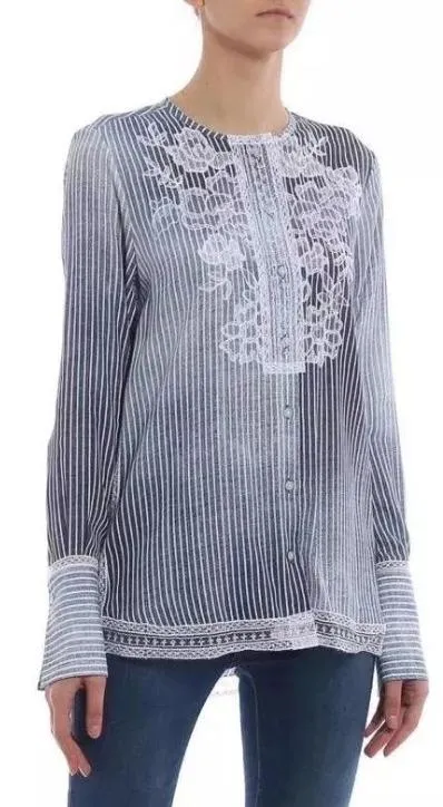 Embroidered Striped Shirt