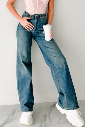 Emelia High Rise Wide Leg Almost Famous Jeans (Medium Tint) Emelia High Rise Wide Leg Almost Famous Jeans (Medium Tint)