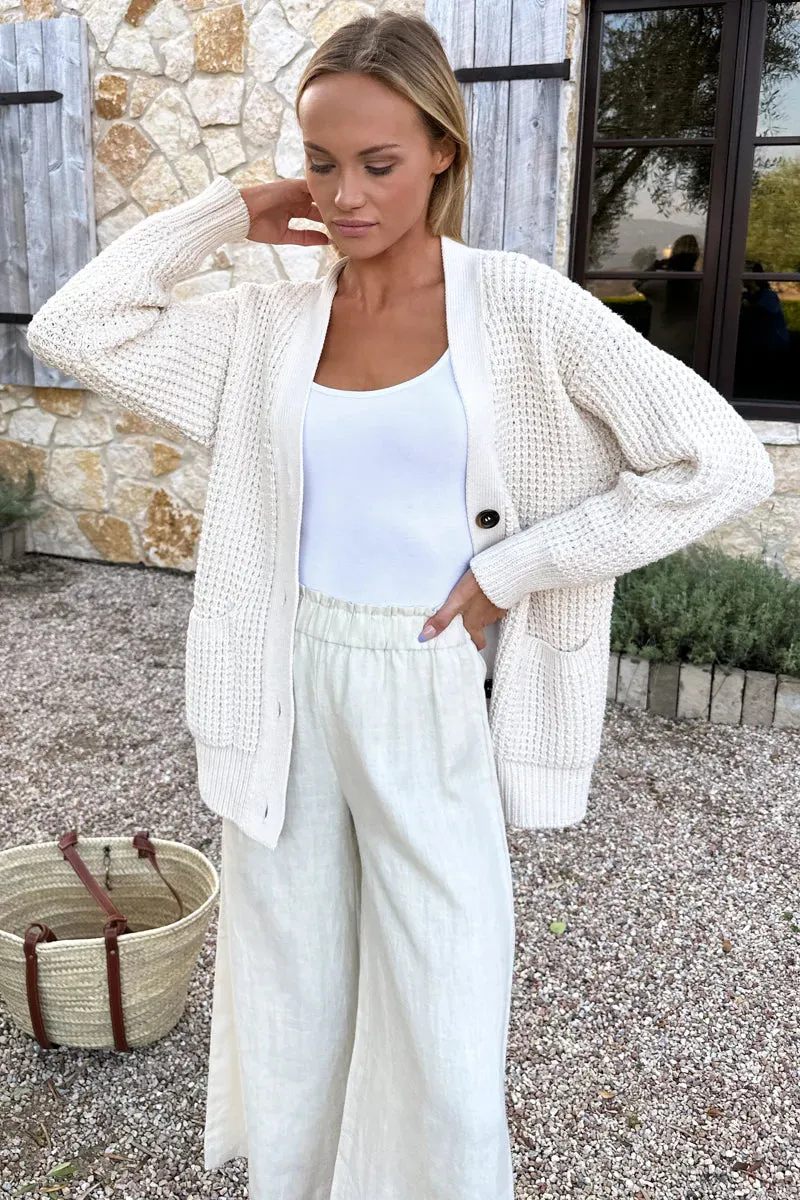 Emerson Fry Pull On Pant - Arctic Wolf Linen