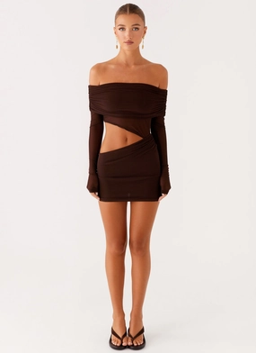 Emery Mini Dress - Chocolate Emery Mini Dress - Chocolate