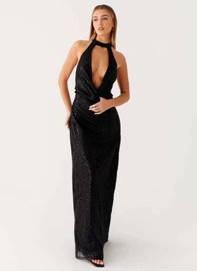 Empire Sequin Maxi Dress - Black Empire Sequin Maxi Dress - Black