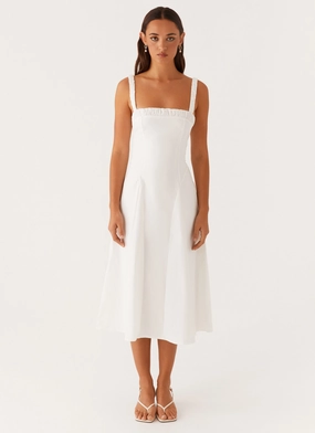 Enola Midi Dress - White Enola Midi Dress - White