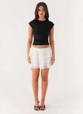 Erin Layered Mini Skirt - White Erin Layered Mini Skirt - White