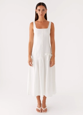 Esmerelda Midi Dress - White Esmerelda Midi Dress - White