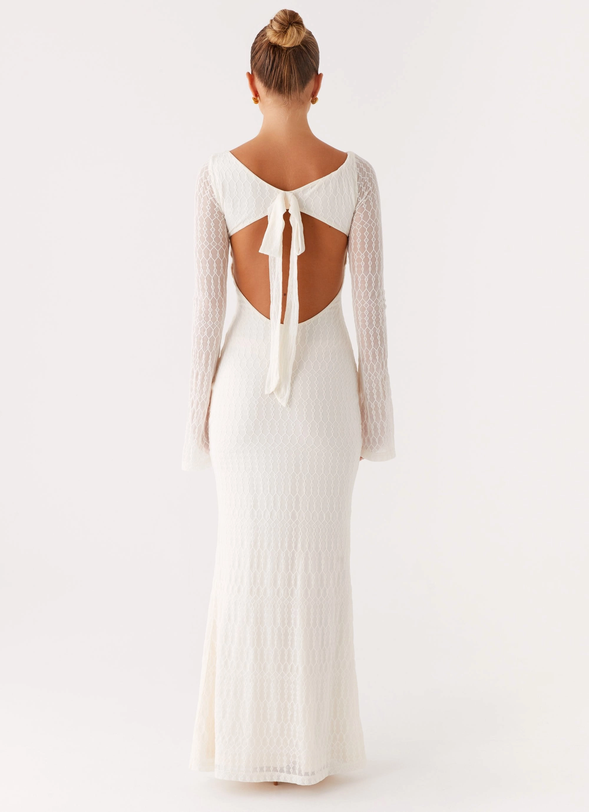 Ethereal Long Sleeve Maxi Dress - Ivory