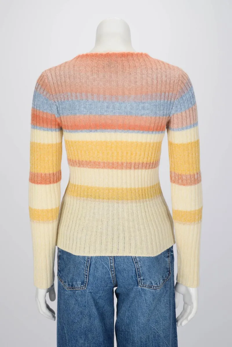 Etro Pastel Striped Knit Santa Cruz Sweater IT 40