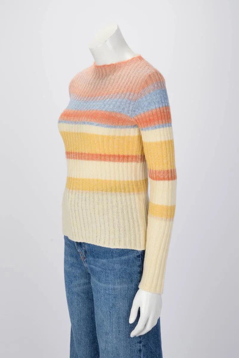 Etro Pastel Striped Knit Santa Cruz Sweater IT 40