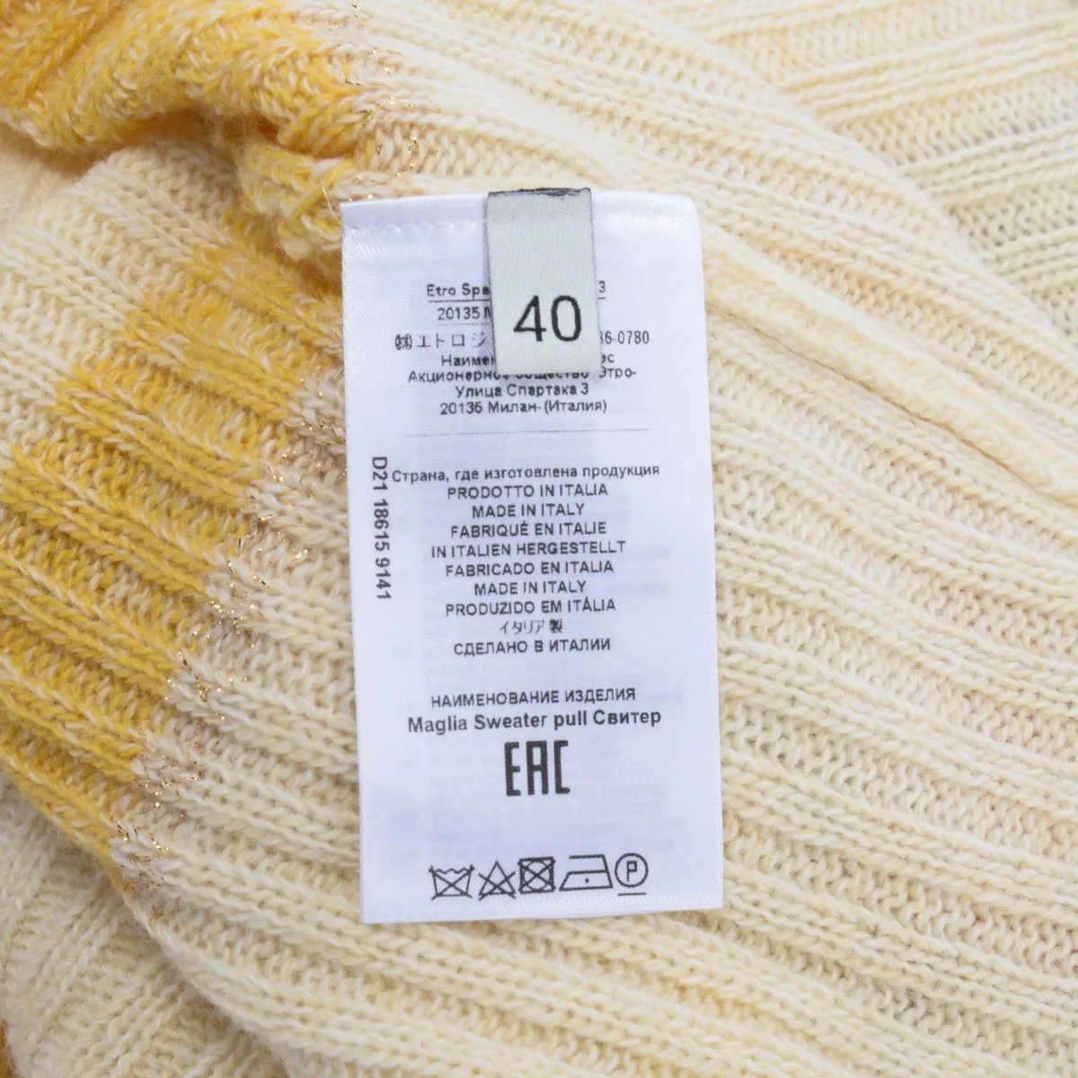 Etro Pastel Striped Knit Santa Cruz Sweater IT 40