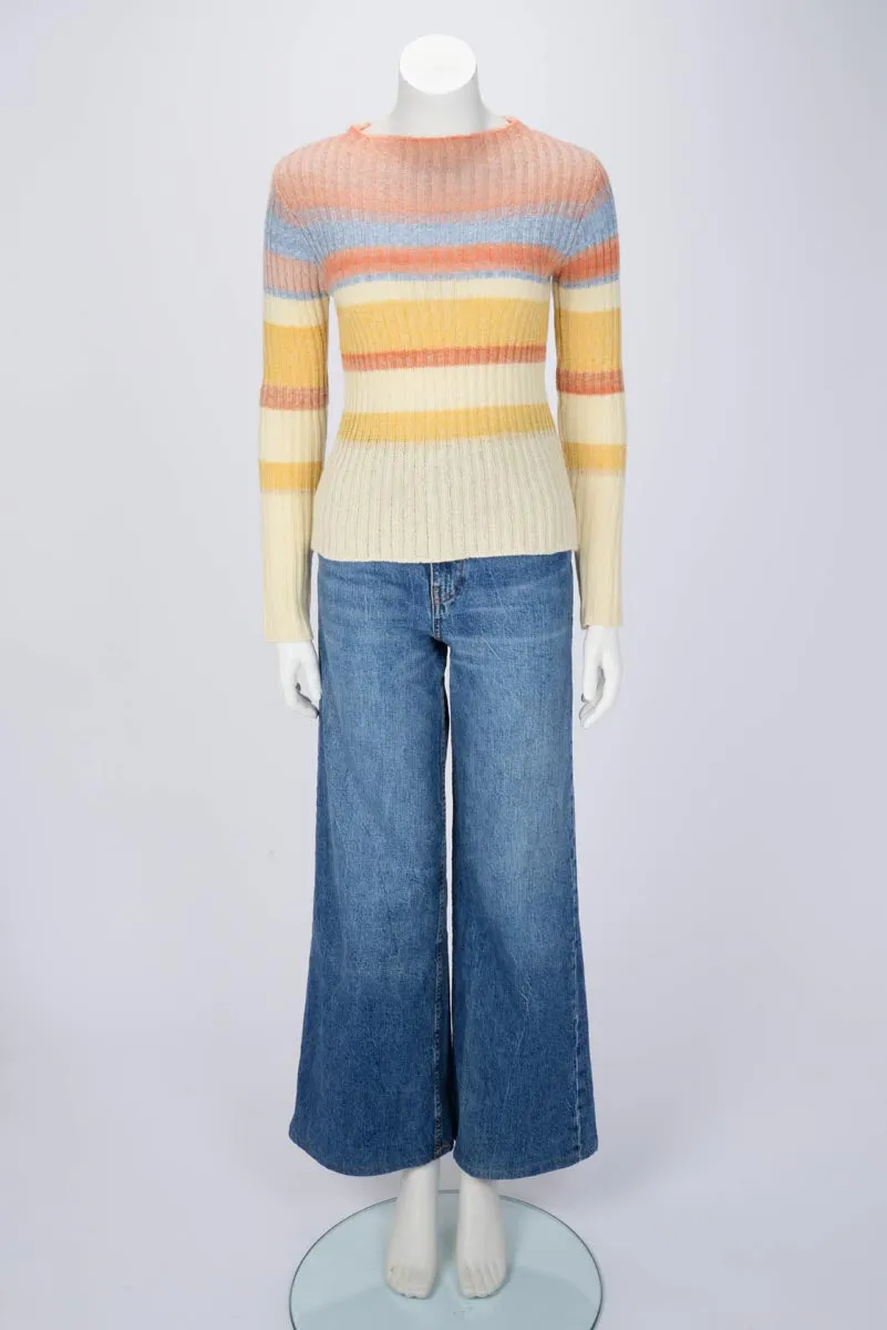 Etro Pastel Striped Knit Santa Cruz Sweater IT 40