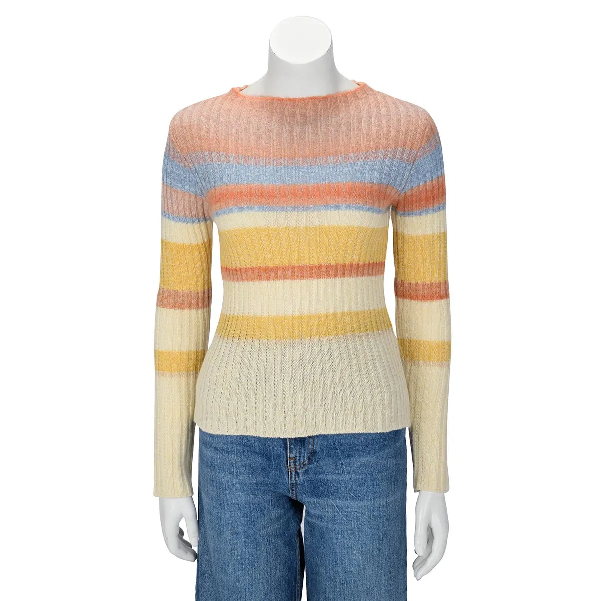 Etro Pastel Striped Knit Santa Cruz Sweater IT 40