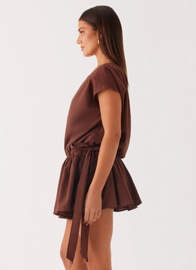 Ettie Mini Dress - Chocolate Ettie Mini Dress - Chocolate