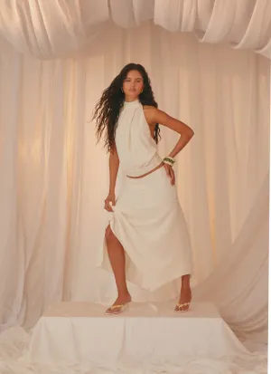 Evaden Low Rise Midi Skirt - Ivory Evaden Low Rise Midi Skirt - Ivory