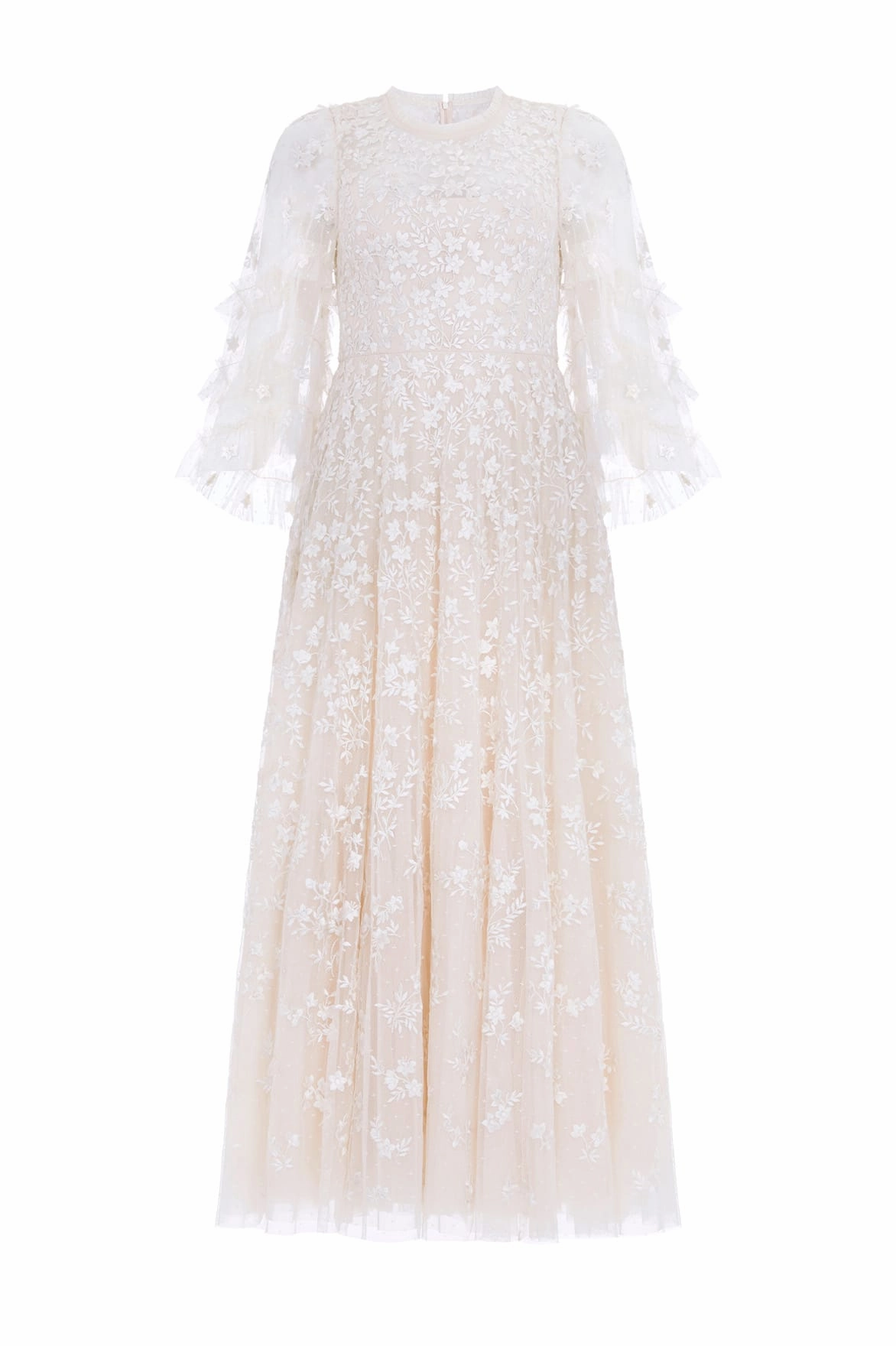 Everett Bloom Round Neck Ankle Gown