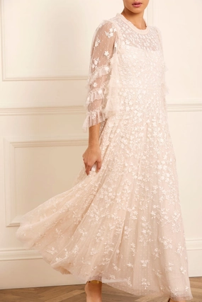 Everett Bloom Round Neck Ankle Gown Everett Bloom Round Neck Ankle Gown