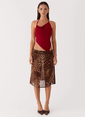 Evoke Chiffon Midi Skirt - Leopard Evoke Chiffon Midi Skirt - Leopard