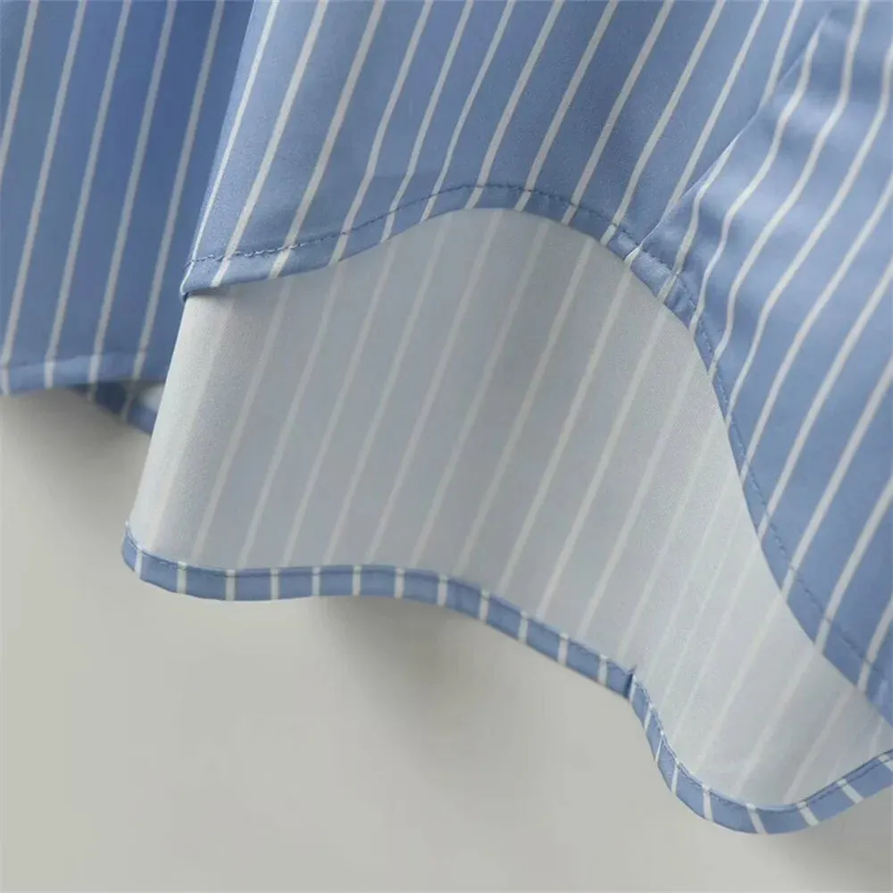 Ewa Cheongsam Pinstripe Shirt