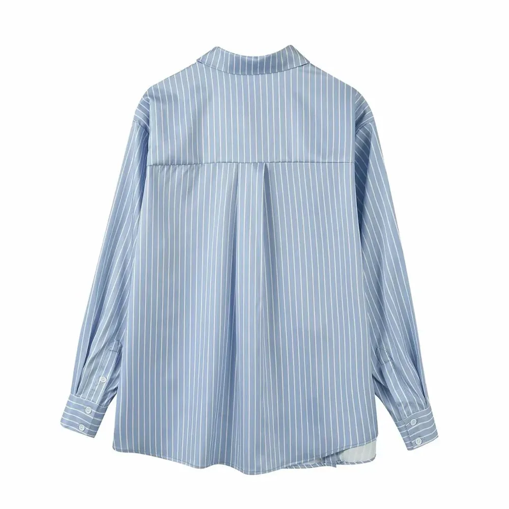 Ewa Cheongsam Pinstripe Shirt