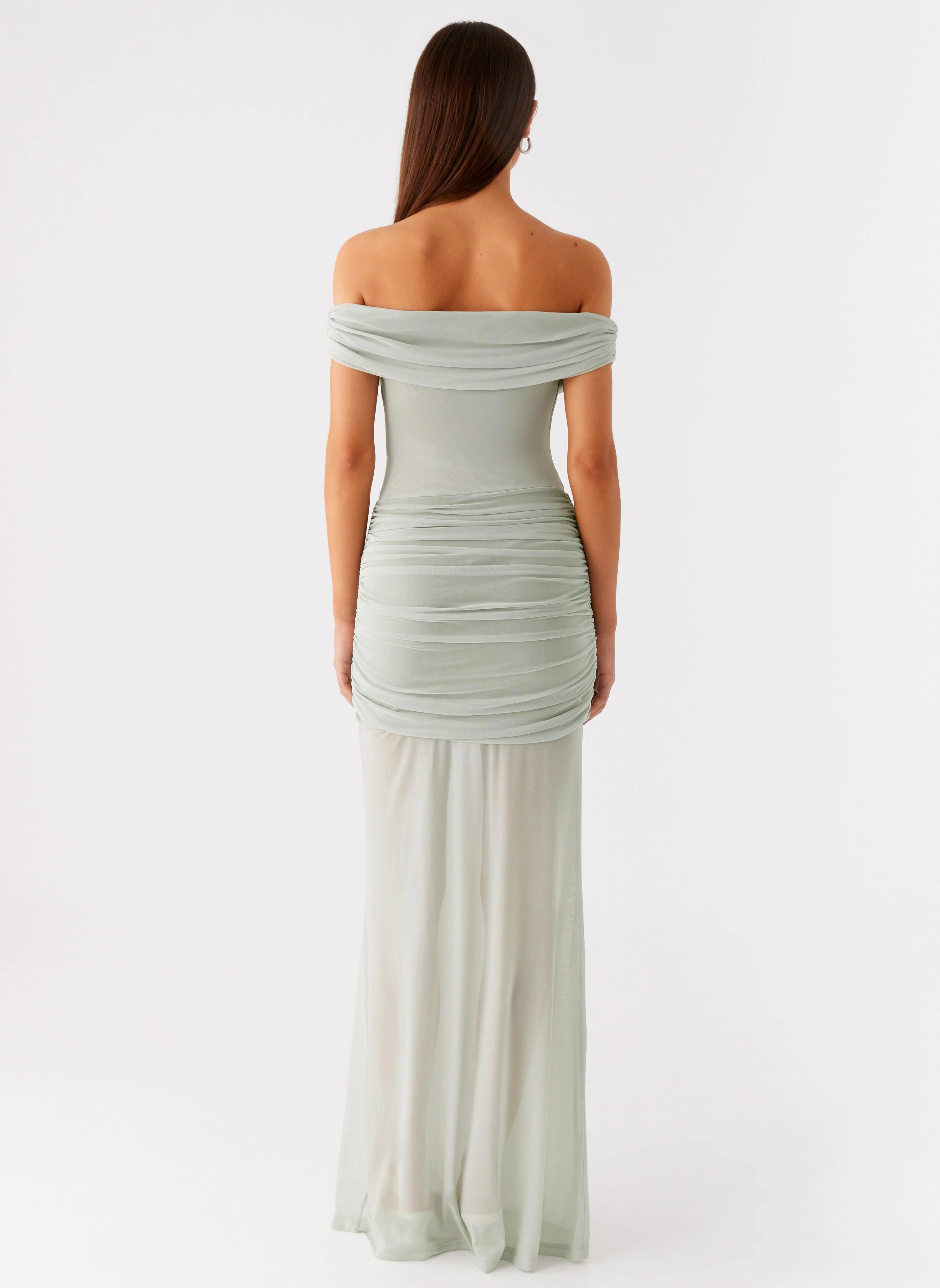 Eyllin Off Shoulder Maxi Dress - Sage
