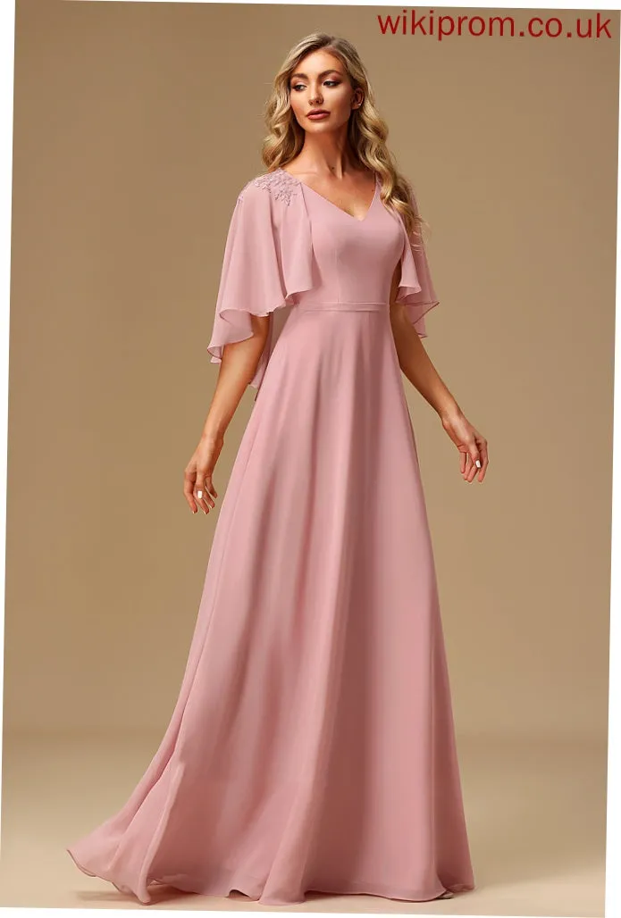 Fabric Embellishment Length V-neck A-Line Floor-Length Lace Silhouette Neckline Daniela Natural Waist Halter Bridesmaid Dresses