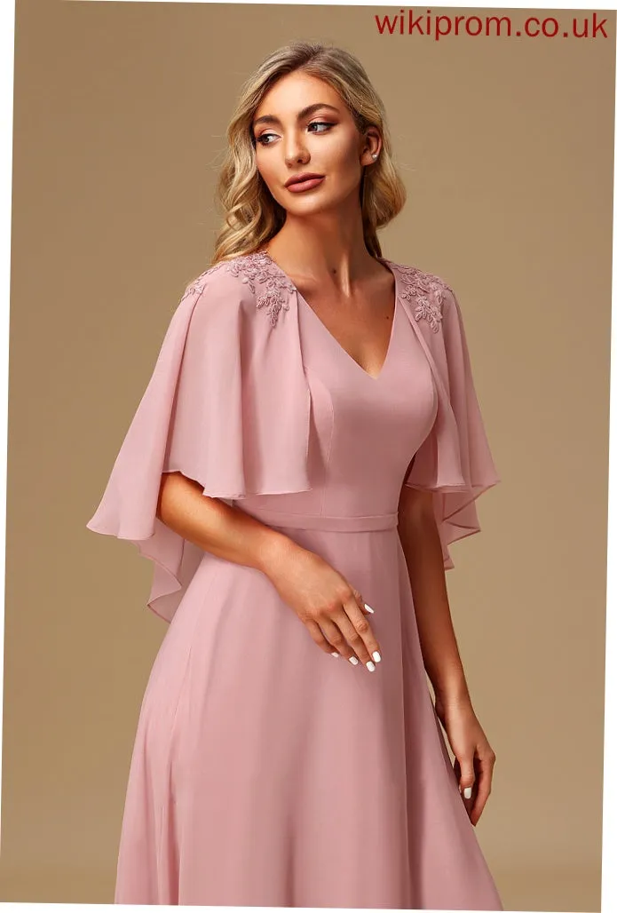 Fabric Embellishment Length V-neck A-Line Floor-Length Lace Silhouette Neckline Daniela Natural Waist Halter Bridesmaid Dresses