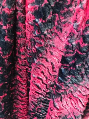 Fake Fur Animal Skin Faux Fur By The Yard 60" Width Black / Pink Fabric