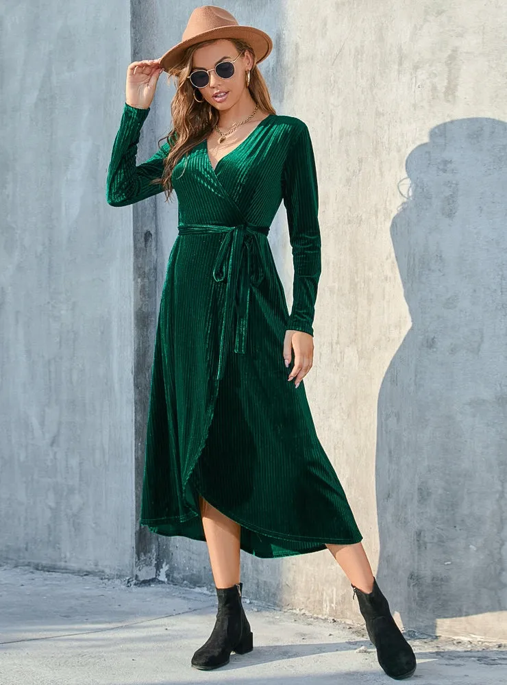 Fall/winter Split Velvet Long Dress