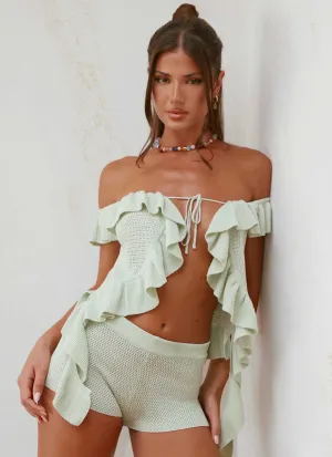 Fantasise Knit Mini Shorts - Mint Fantasise Knit Mini Shorts - Mint