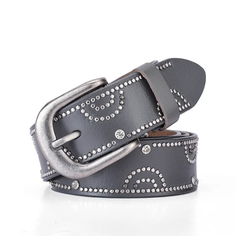 Fashion Rhinestone Rivet Belt For Women Cowgirl-WB7054