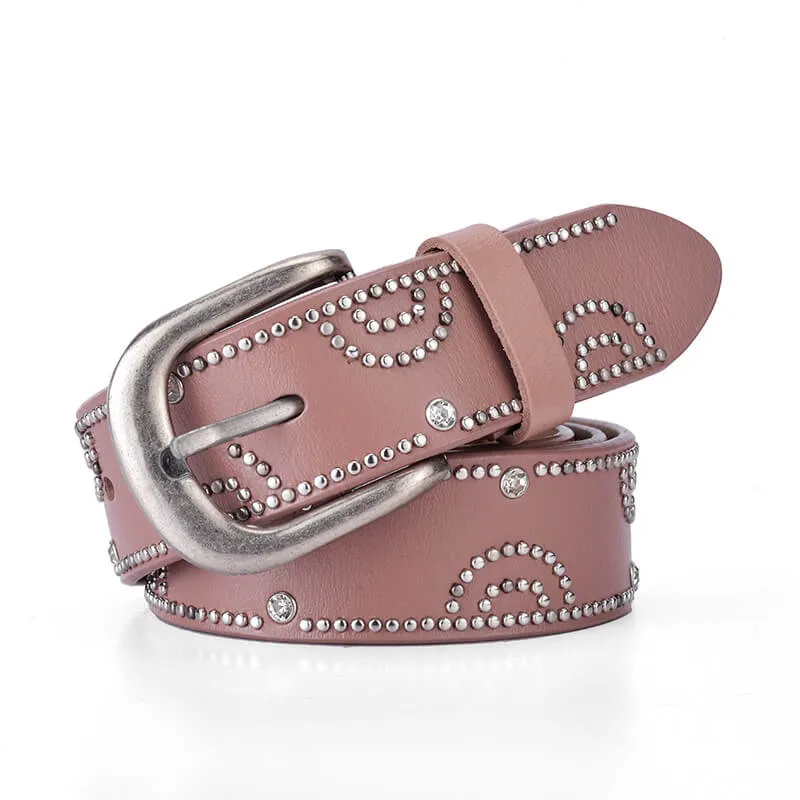 Fashion Rhinestone Rivet Belt For Women Cowgirl-WB7054