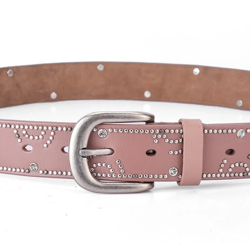 Fashion Rhinestone Rivet Belt For Women Cowgirl-WB7054