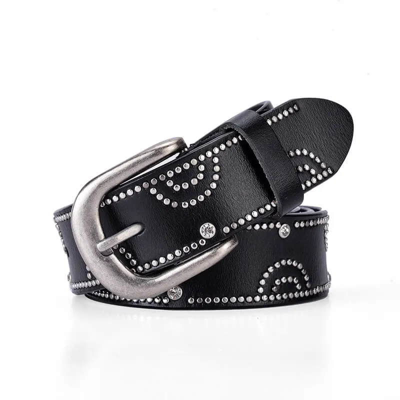Fashion Rhinestone Rivet Belt For Women Cowgirl-WB7054