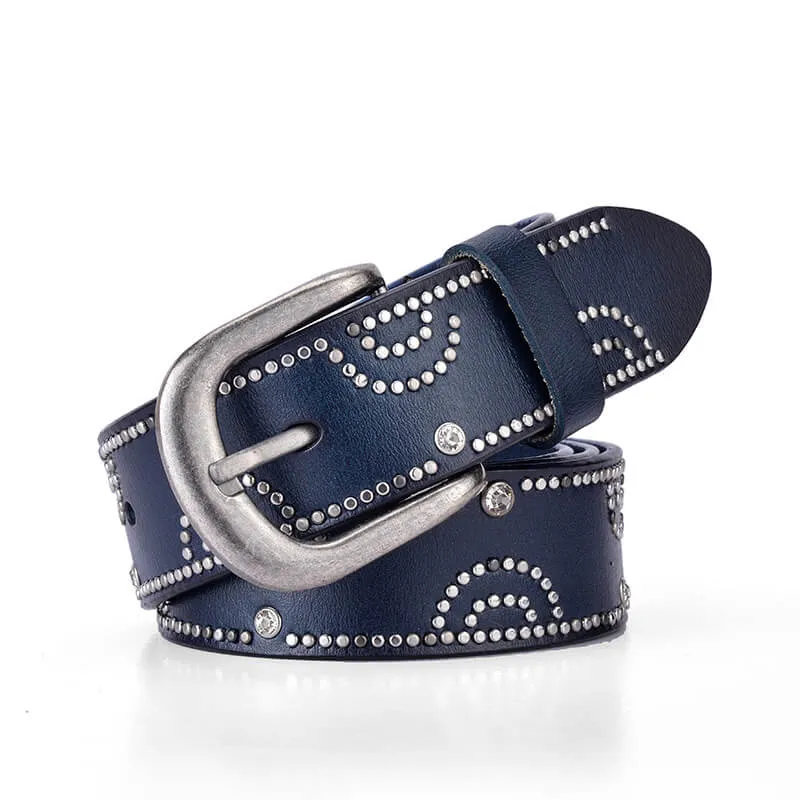 Fashion Rhinestone Rivet Belt For Women Cowgirl-WB7054