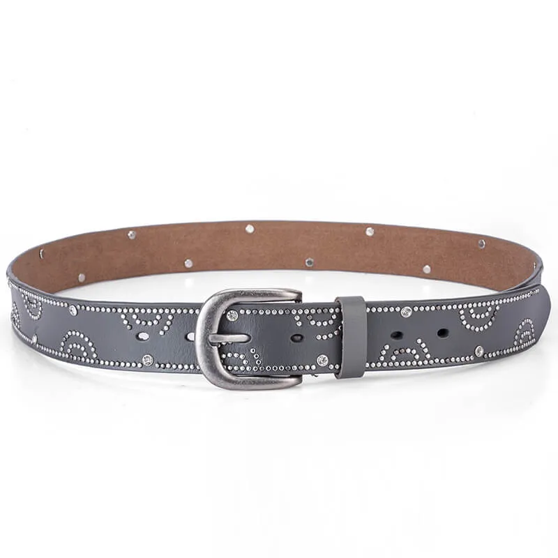 Fashion Rhinestone Rivet Belt For Women Cowgirl-WB7054