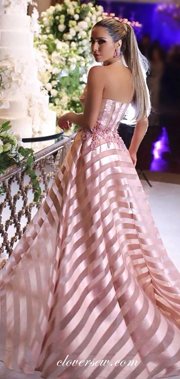 Fashion Sweetheart Strapless 3D Applique A-line Prom Dresses,CP0284