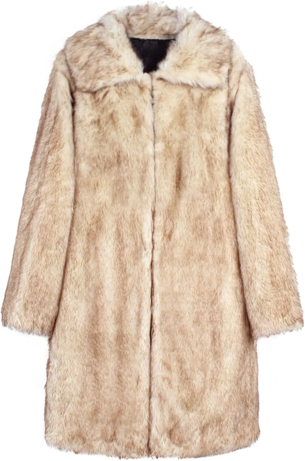 Faux Fur Coat for Men Fluffy Soft Winter Warm Cardigan Outwear Casual Long Sleeve Thicken Overcoat Jacket with Pocket