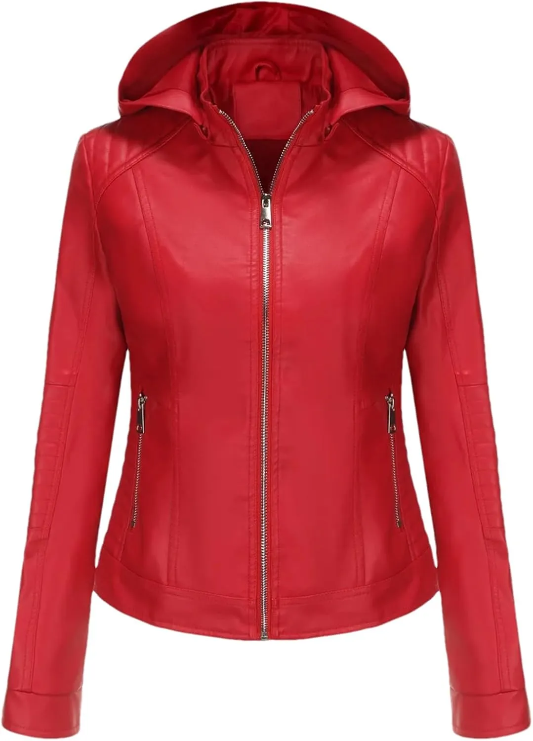 Faux Leather Jacket Women Stand Up Collar Female Coat Moto Biker Zipper Jacket Spring Autumn Brown Red Khaki Navy