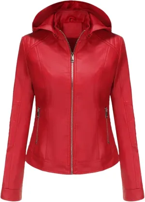 Faux Leather Jacket Women Stand Up Collar Female Coat Moto Biker Zipper Jacket Spring Autumn Brown Red Khaki Navy